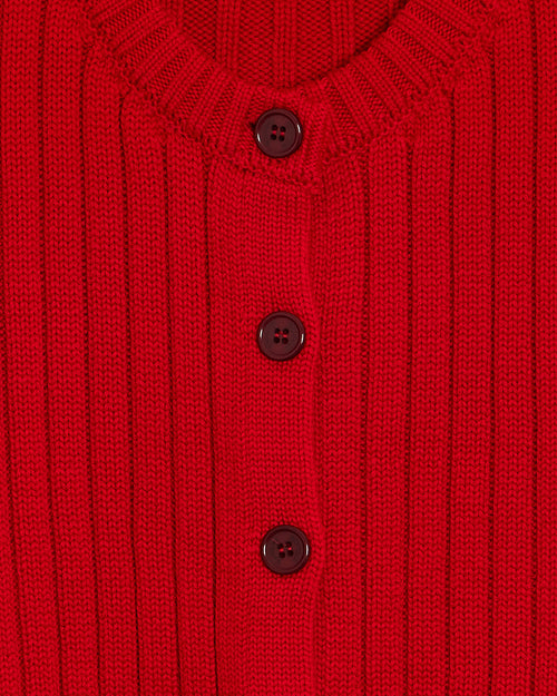 RED WOOL CARDIGAN