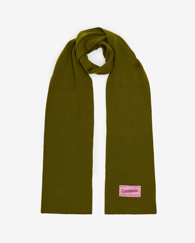 MOSS GREEN WOOL SCARF