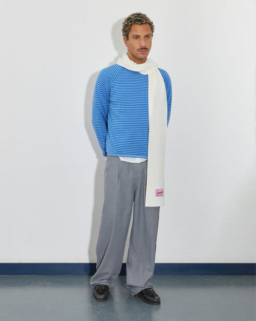 BLUE STRIPED WOOL SWEATER