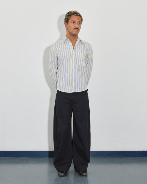 BLACK BARREL TROUSERS