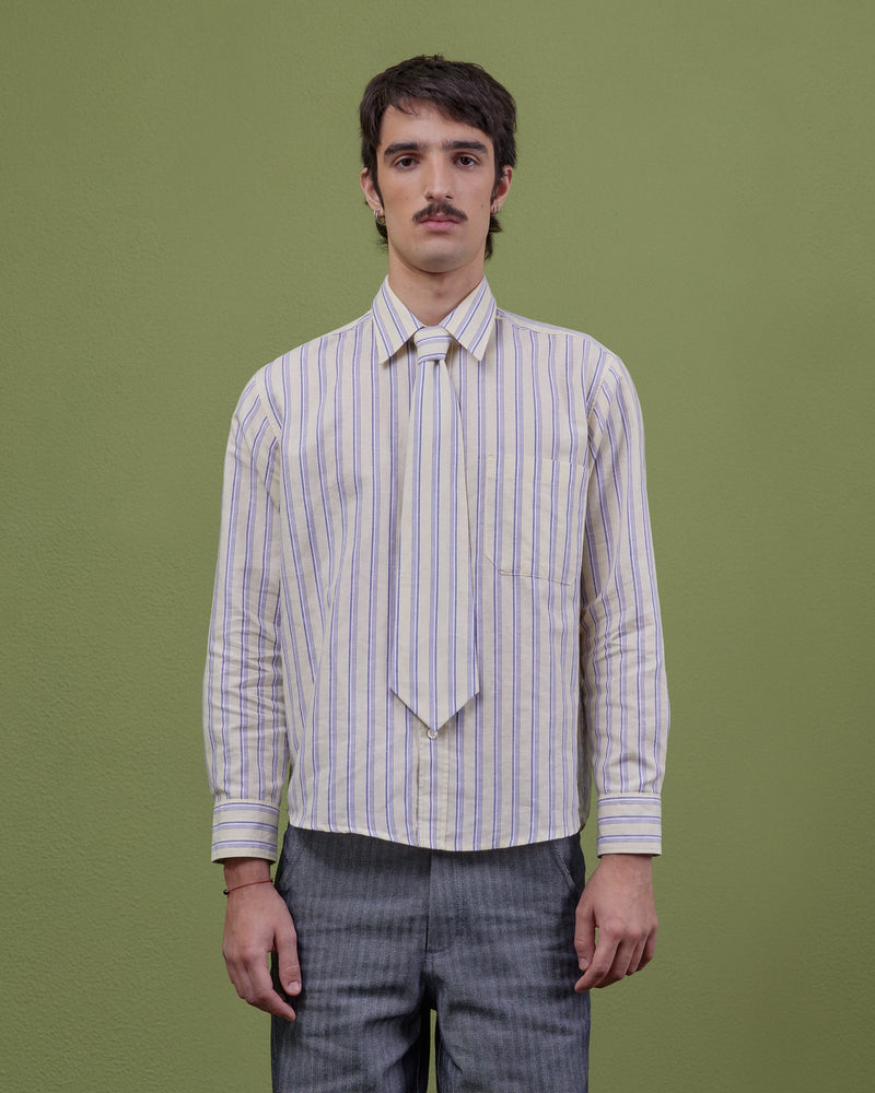 YELLOW & BLUE STRIPED TIE