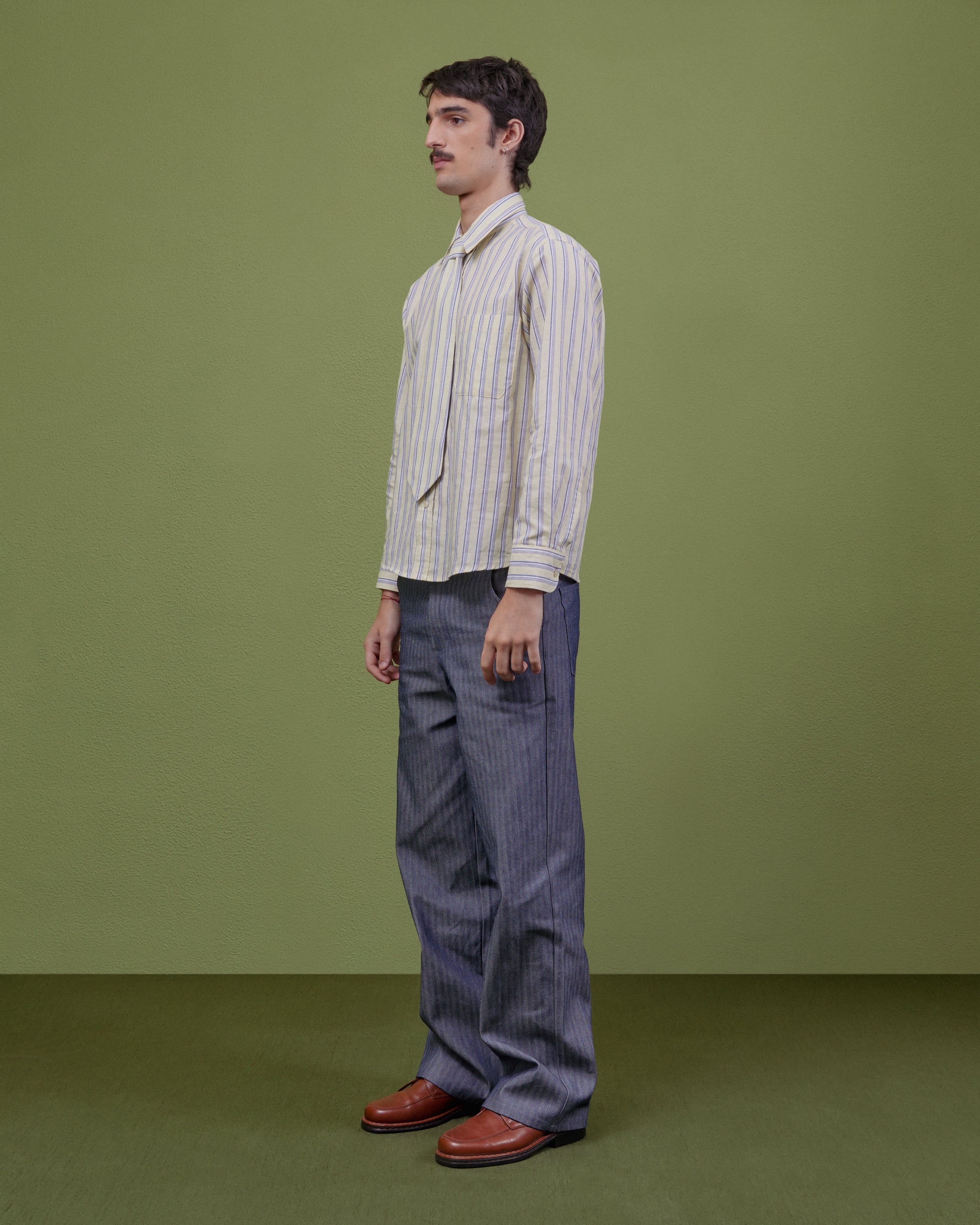 YELLOW & BLUE STRIPED TIE