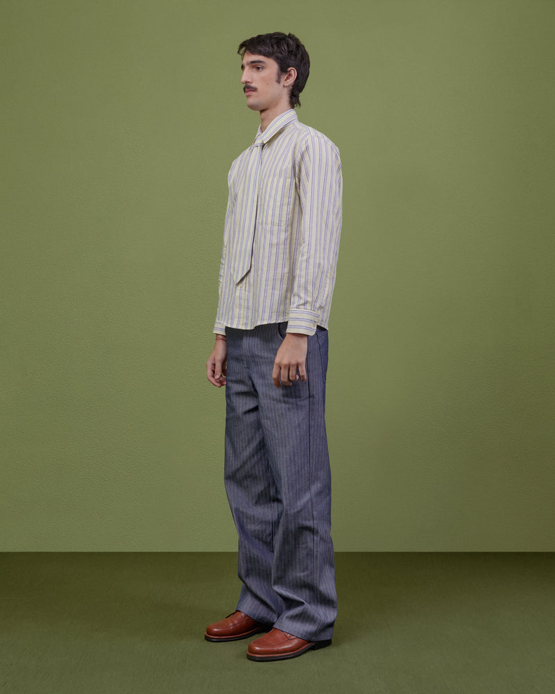 YELLOW & BLUE STRIPED TIE