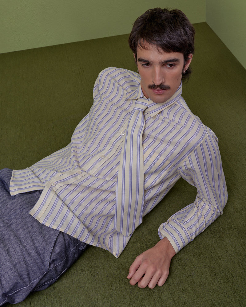 YELLOW & BLUE STRIPED TIE