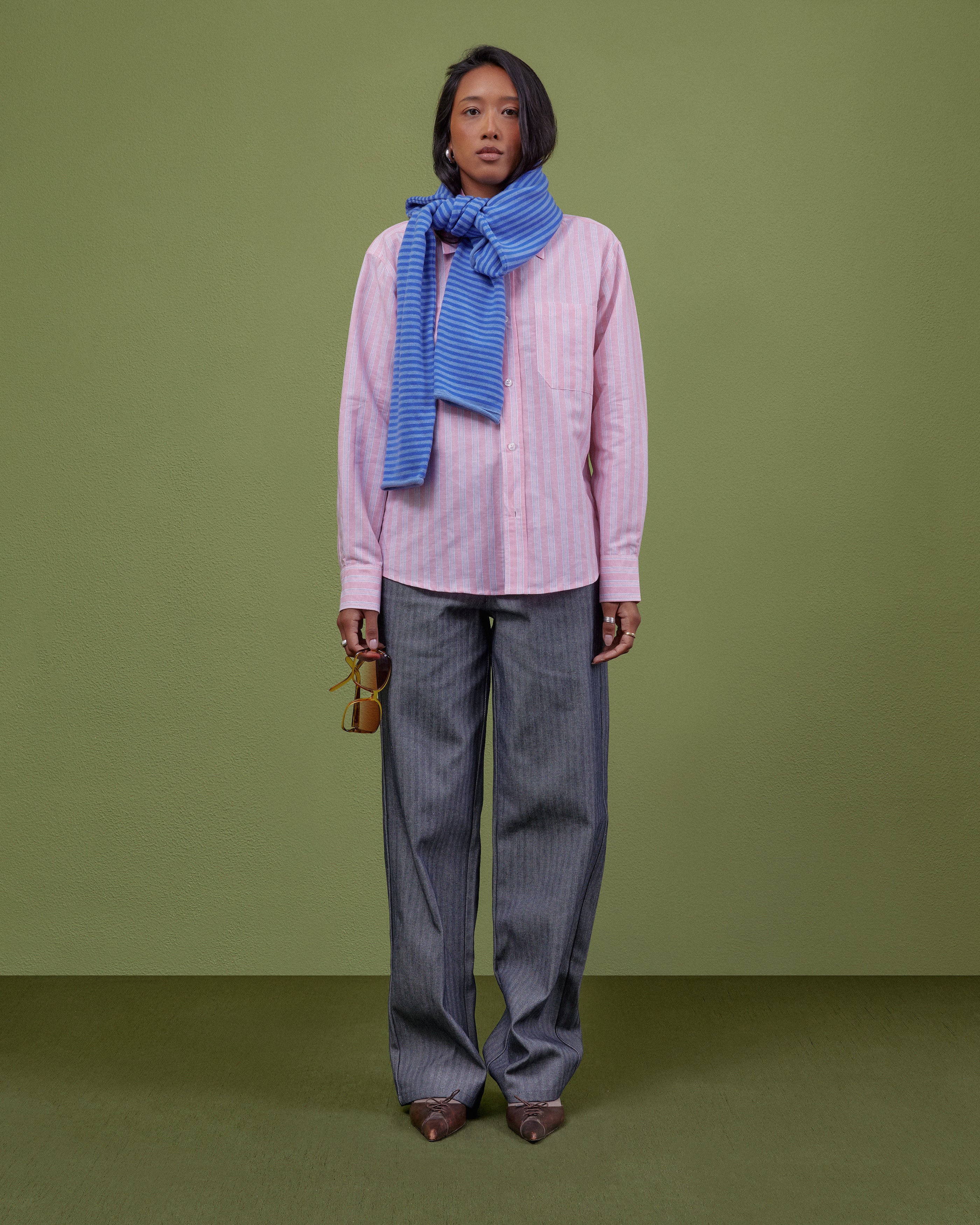 PINK & BLUE STRIPED SHIRT