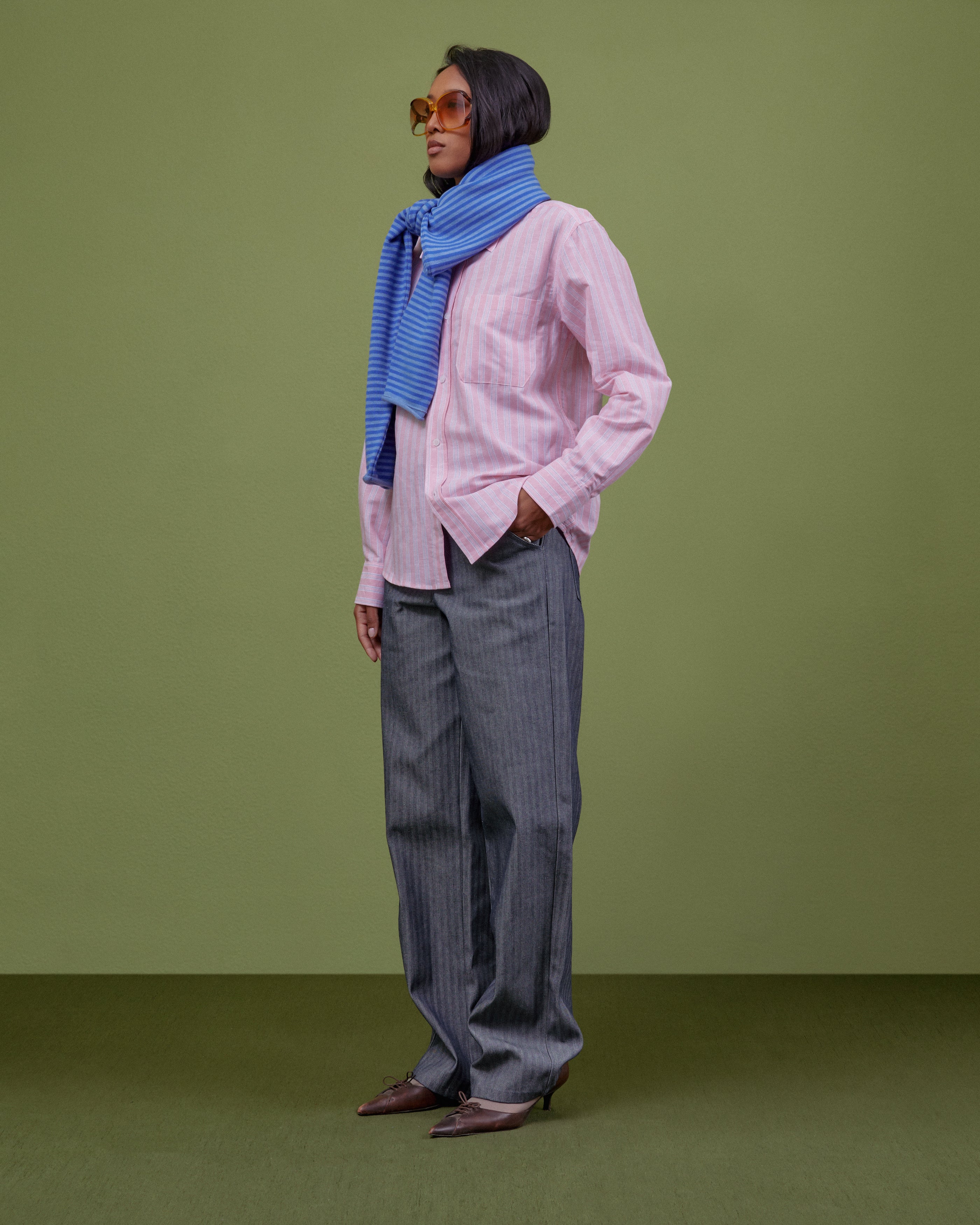 PINK & BLUE STRIPED SHIRT