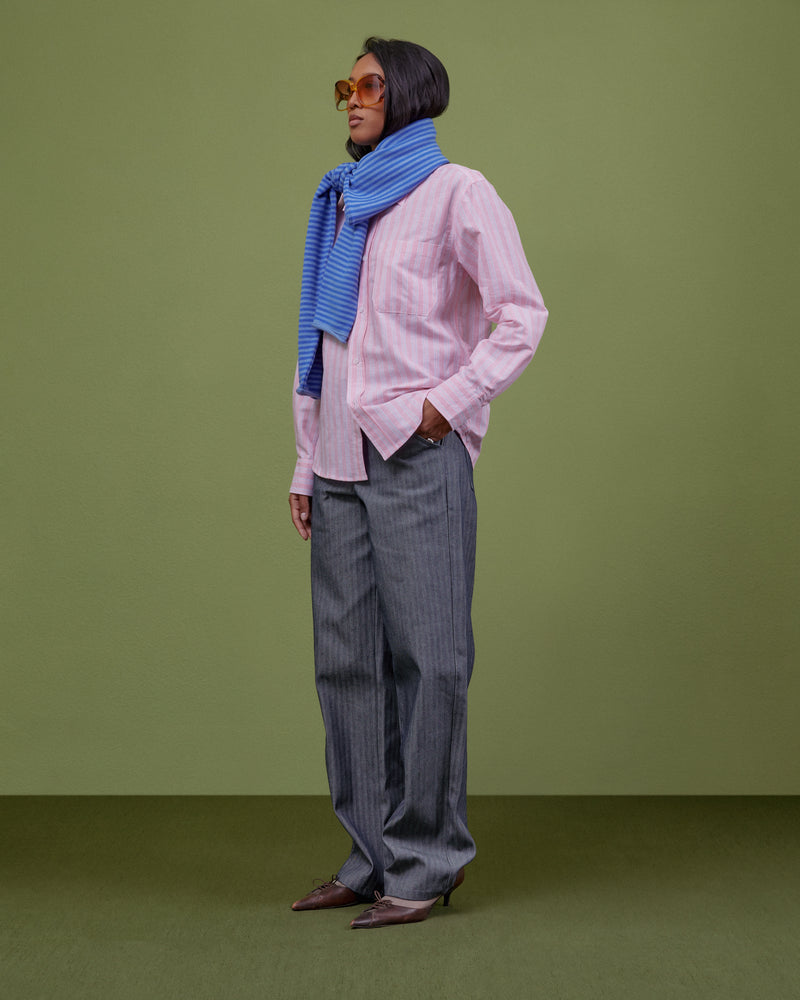 PINK & BLUE STRIPED SHIRT