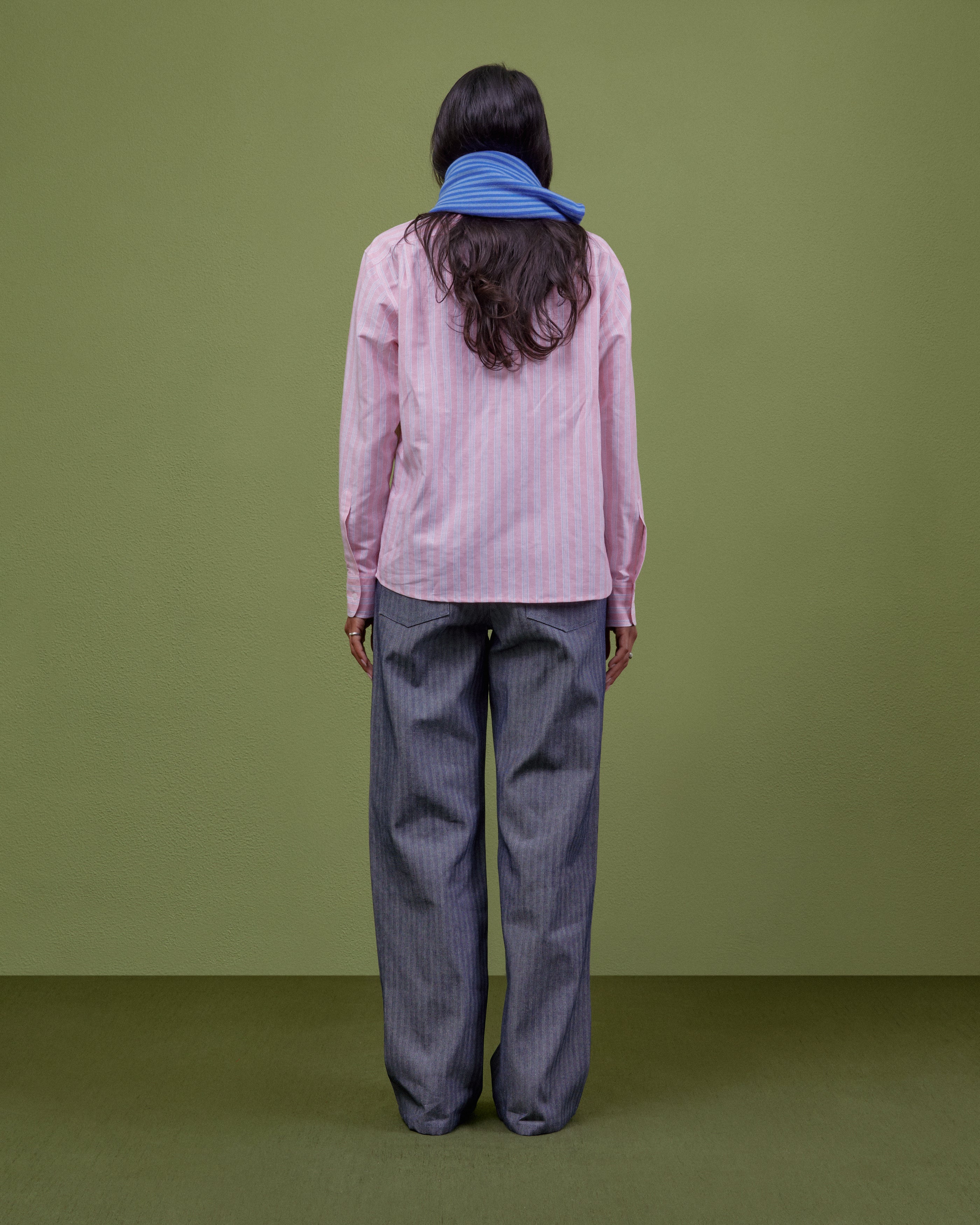 PINK & BLUE STRIPED SHIRT