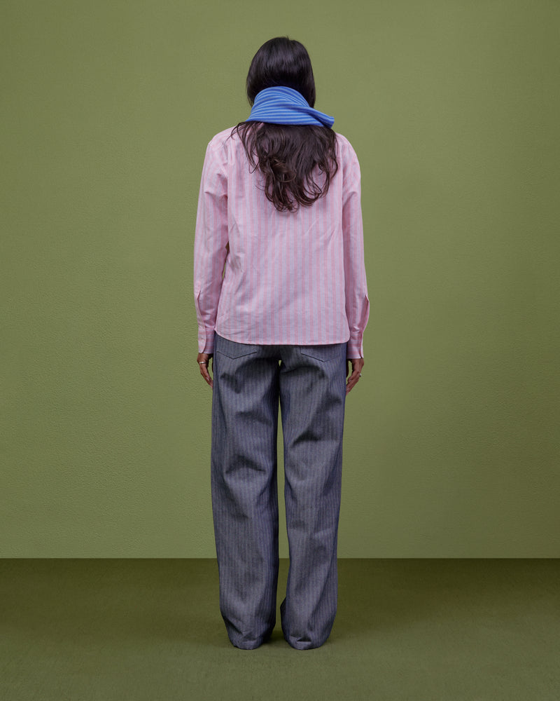 PINK & BLUE STRIPED SHIRT