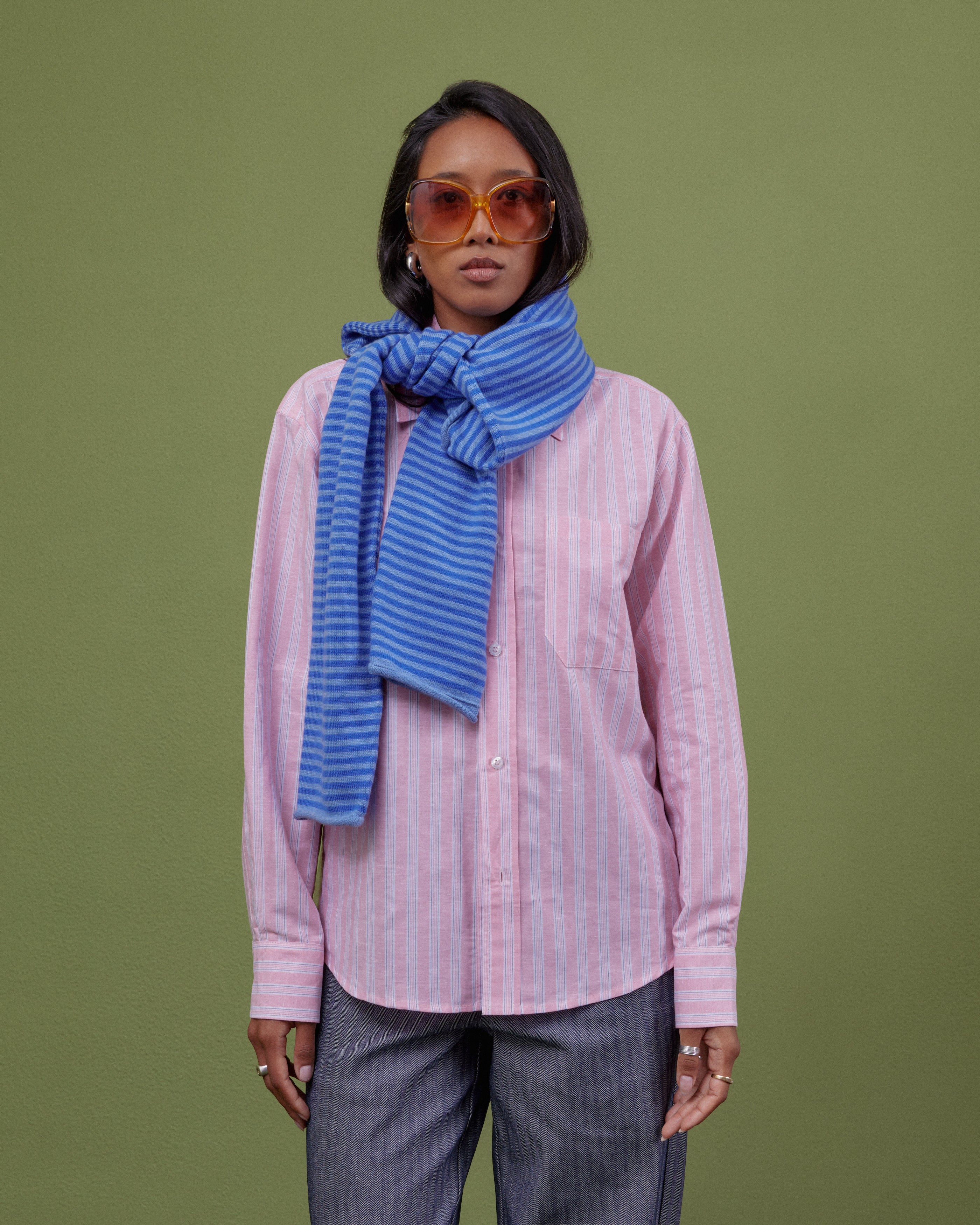 PINK & BLUE STRIPED SHIRT
