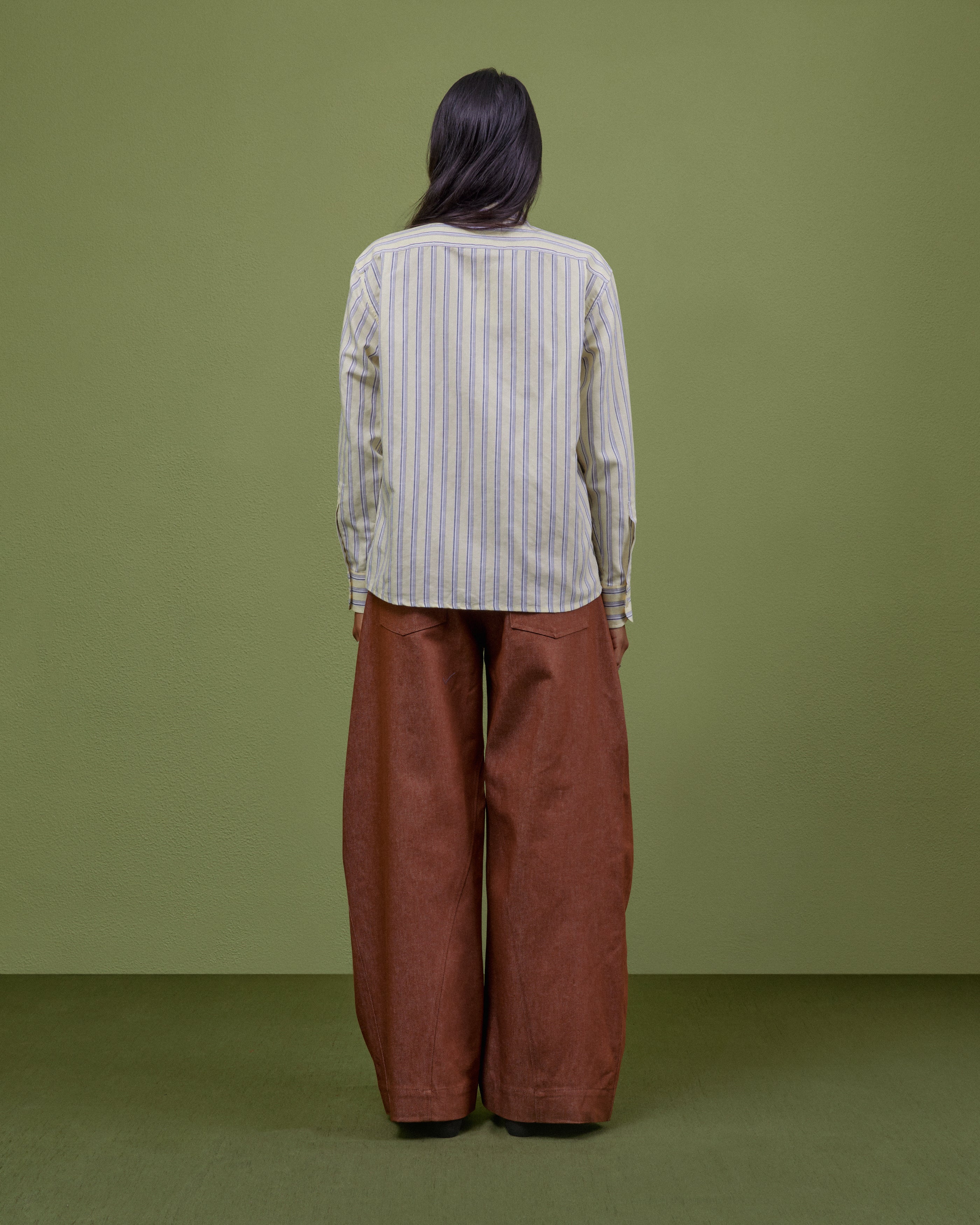 YELLOW & BLUE STRIPED SHIRT