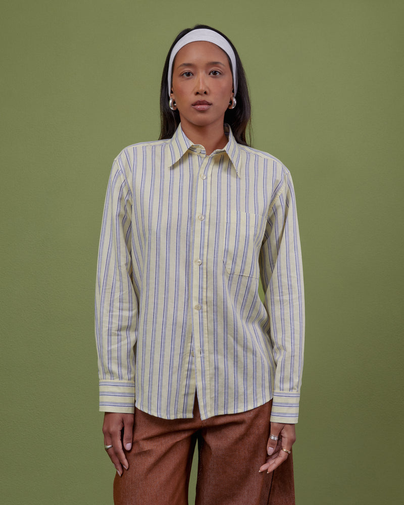 YELLOW & BLUE STRIPED SHIRT