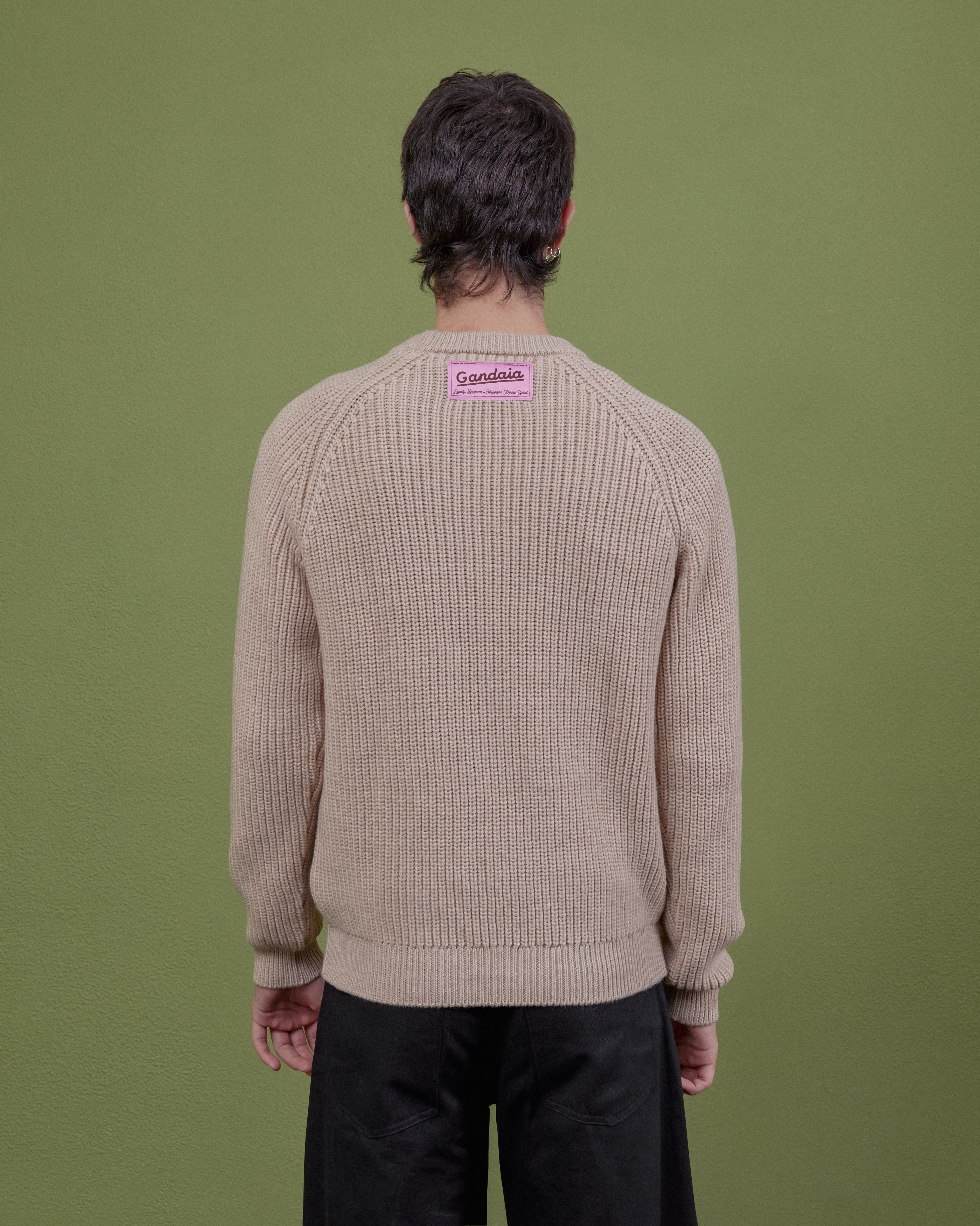 BEIGE WOOL SWEATER