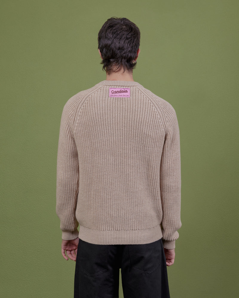 BEIGE WOOL SWEATER