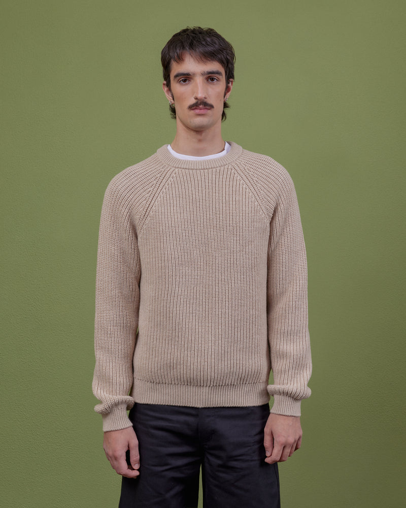 BEIGE WOOL SWEATER