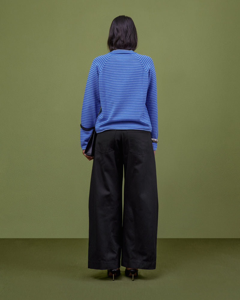 BLUE STRIPED WOOL SWEATER