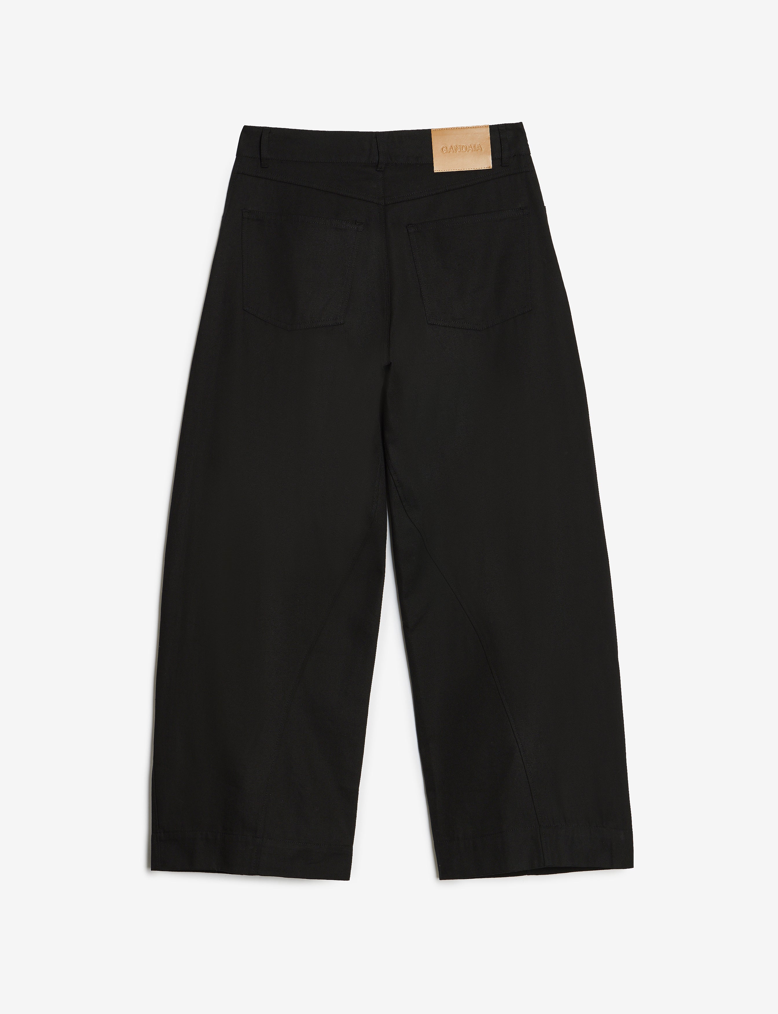 BLACK BARREL TROUSERS