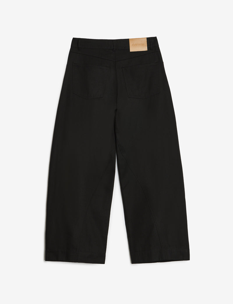 BLACK BARREL TROUSERS