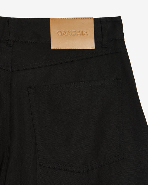 BLACK BARREL TROUSERS