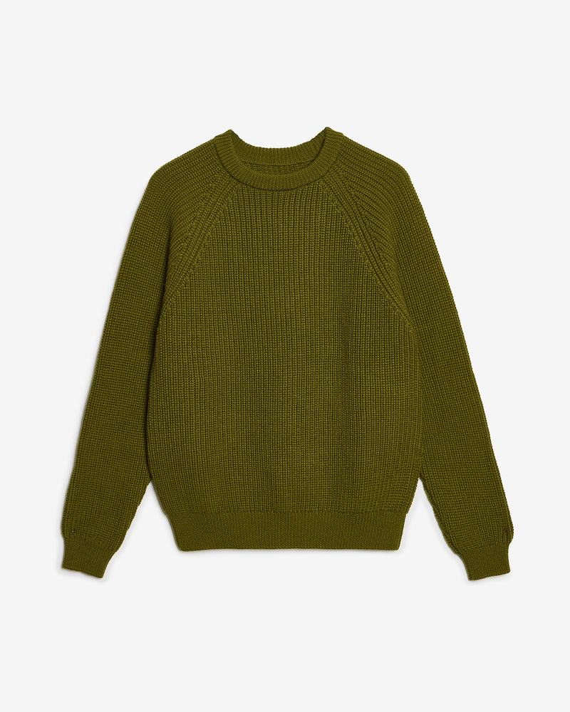 MOSS GREEN WOOL SWEATER