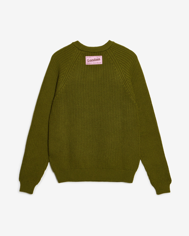 MOSS GREEN WOOL SWEATER