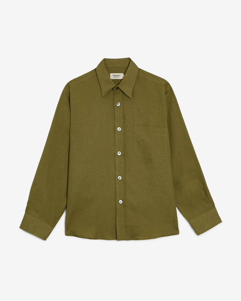 GREEN LINEN SHIRT