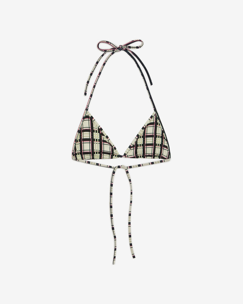 TARTAN BIKINI TOP BEIGE