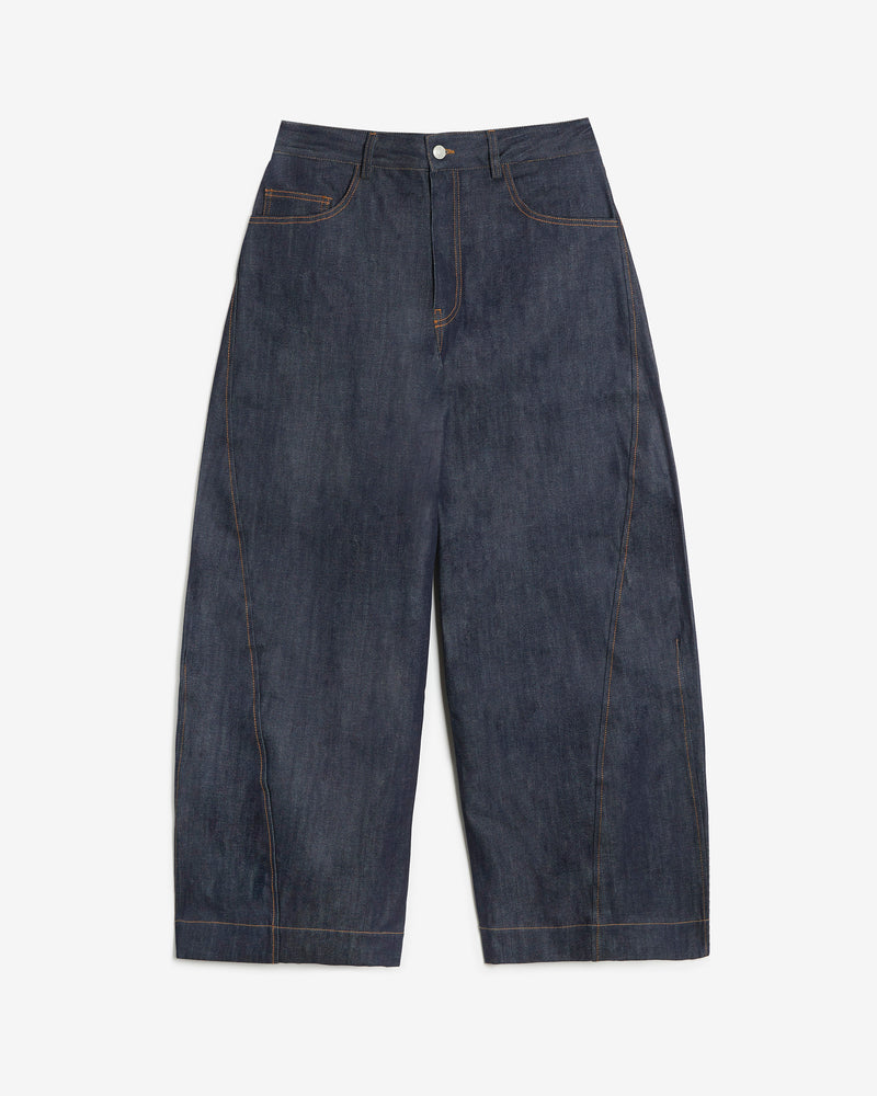 DENIM BARREL TROUSERS