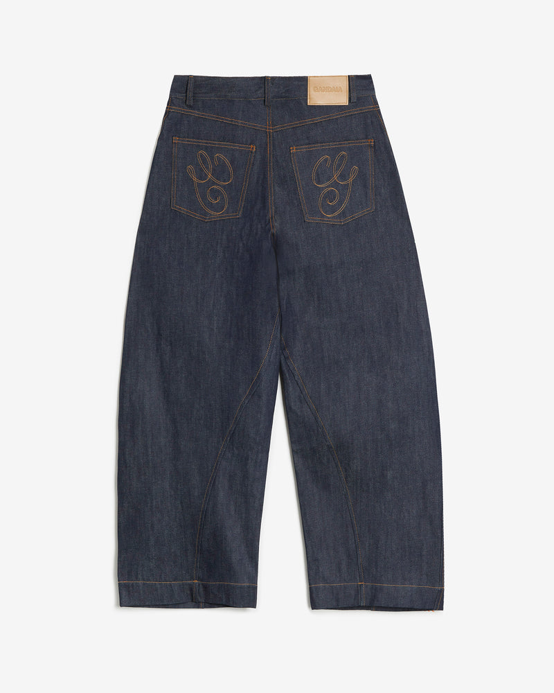 DENIM BARREL TROUSERS