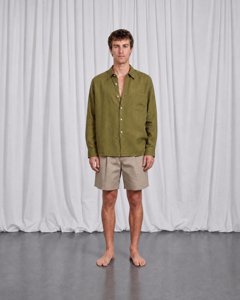 GREEN LINEN SHIRT