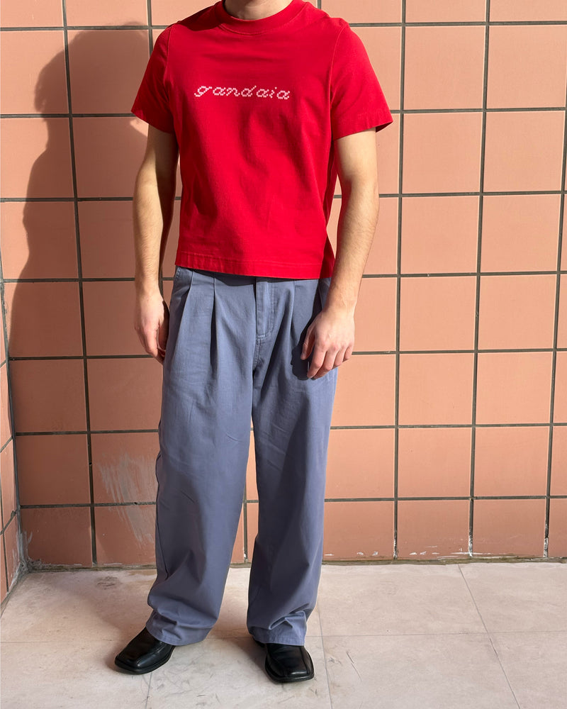 BLUE-GREY PLEATED TROUSERS